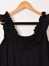 【3色展開】Meridian フリルギャザー ノースリーブワンピース