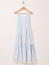 【3色展開】Meridian レースリボン キャミソールワンピース