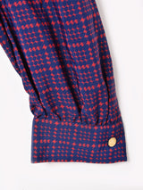 ベルト付き 千鳥格子柄 長袖ワンピース