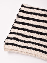 【3色展開】ボーダー柄 リブニット マフラー