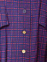 ベルト付き 千鳥格子柄 長袖ワンピース