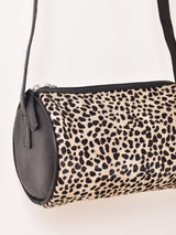 【2色展開】レオパード ドラム型 ショルダーバッグ