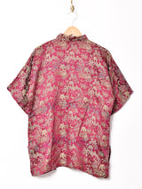 オリエンタル 刺繍 チャイナシャツ