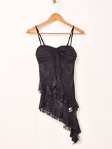 【2色展開】Meridian アシンメトリー レース ビスチェ