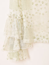 【2色展開】Meridian 花柄 ラッフルスリーブ シアーカットソー