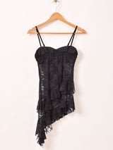 【2色展開】Meridian アシンメトリー レース ビスチェ