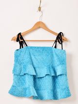 【2色展開】Meridian ミンキードット フリル キャミソール