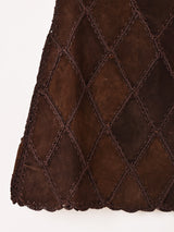 【3色展開】Emerald Motel パッチワーク スエード ミニスカート