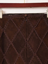 【3色展開】Emerald Motel パッチワーク スエード ミニスカート