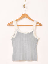 【4色展開】Meridian レース リブ キャミソール