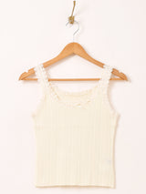 【4色展開】Meridian レース リブ キャミソール