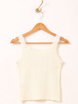 【4色展開】Meridian レース リブ キャミソール