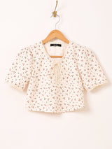 Meridian 花柄 ワッフル 半袖カットソー