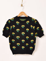 【3色展開】Meridian 花柄 半袖 セーター