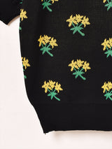 【3色展開】Meridian 花柄 半袖 セーター