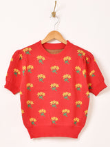 【3色展開】Meridian 花柄 半袖 セーター