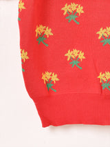 【3色展開】Meridian 花柄 半袖 セーター