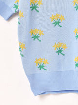 【3色展開】Meridian 花柄 半袖 セーター