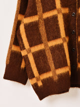 【2色展開】Meridian 格子柄 カーディガン