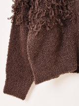 【2色展開】 ループヤーン フリンジ カーディガン