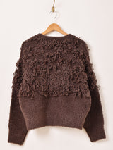 【2色展開】 ループヤーン フリンジ カーディガン