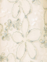 Meridian フラワー刺繍 ラメ 半袖 チュールトップス