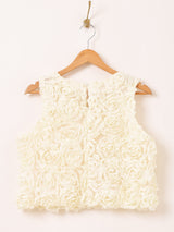 【3色展開】Meridian ローズ ノースリーブトップス