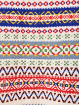 Elcamino マルチボーダー フェアアイル柄 カーディガン