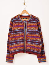 Meridian フェアアイル柄 チロルカーディガン