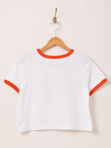 【2色展開】Elcamino クロップド プリント リンガーTシャツ「Atlanta」