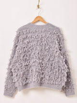 【2色展開】 ループヤーン フリンジ セーター