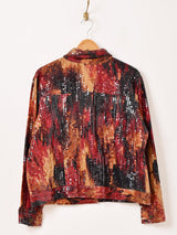 総柄 スパンコール ジャケット