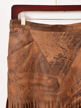 リメイク フリンジ レザースカート