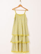 【5色展開】Meridian チェック柄 ラッフル キャミソールワンピース