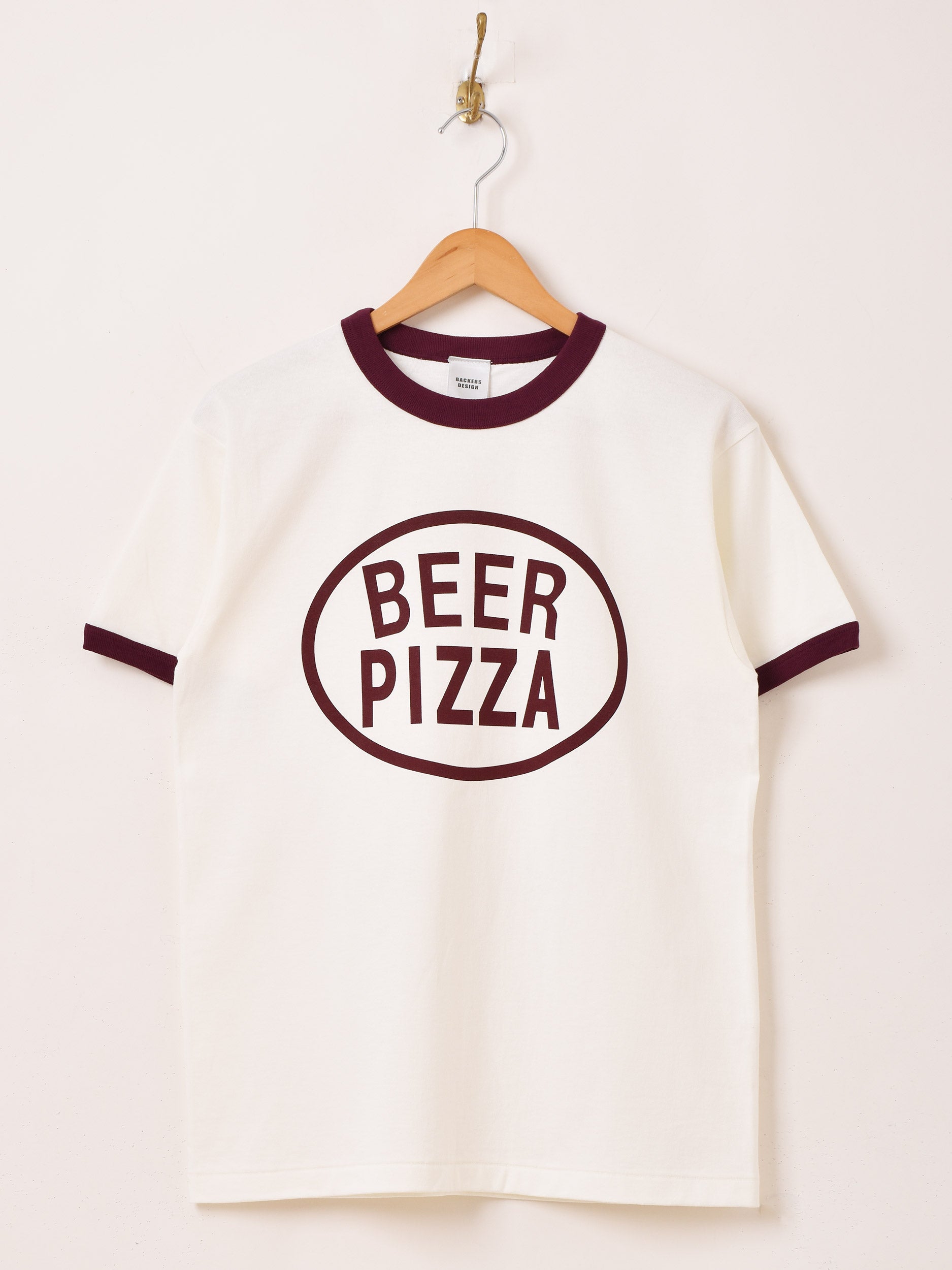 BEER PIZZA プリント リンガーTシャツ – 古着屋Top of the Hillの