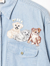 アメリカ製 刺繍入り 長袖デニムシャツ