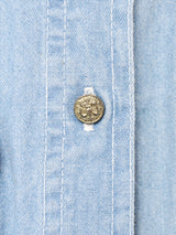 アメリカ製 刺繍入り 長袖デニムシャツ