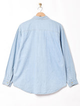 アメリカ製 刺繍入り 長袖デニムシャツ