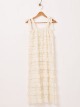 【3色展開】Meridian ティアード フリル キャミソールワンピース