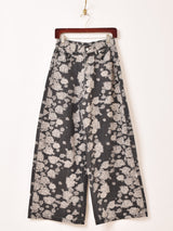 【2色展開】Elcamino 花柄 ワイドデニムパンツ