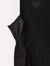 【2色展開】Meridian レース 切り替え ノースリーブワンピース