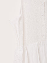 【2色展開】Meridian レース 切り替え ノースリーブワンピース