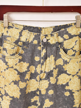 【2色展開】Elcamino 花柄 ワイドデニムパンツ