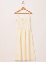 Meridian フロントレース 織柄 キャミソールワンピース