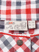 ギンガムチェック 半袖 チロリアントップス