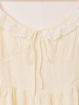 Meridian フロントレース 織柄 キャミソールワンピース