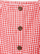 ギンガムチェック オフショルダー チロリアントップス