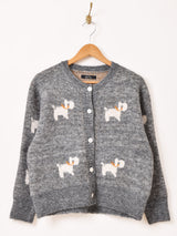 【2色展開】Meridian 犬柄 カーディガン