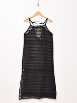 【2色展開】Emerald Motel ボーダー柄 レースキャミソールワンピース