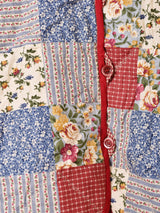 花柄 パッチワーク風 キルティングジャケット